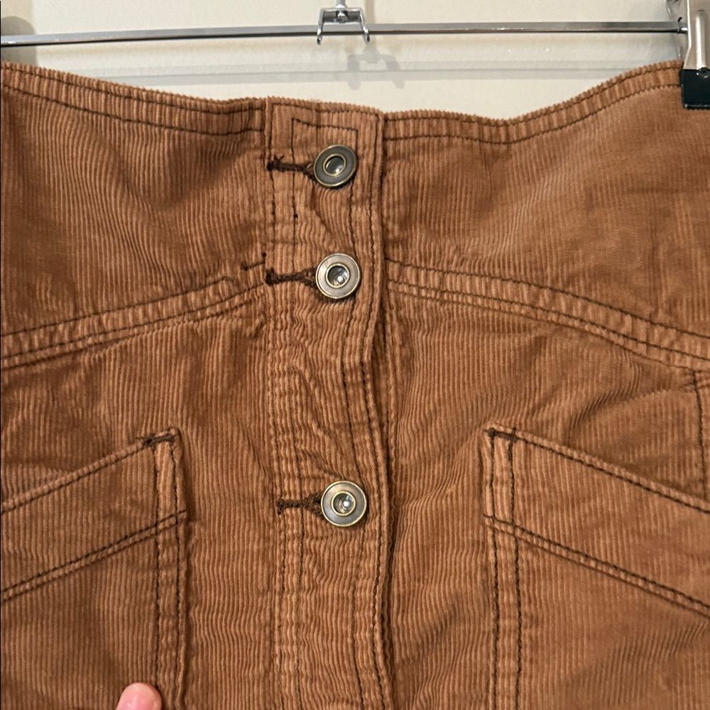 Free People come a little closer coffee corduroy skit with pockets - Picture 4 of 6